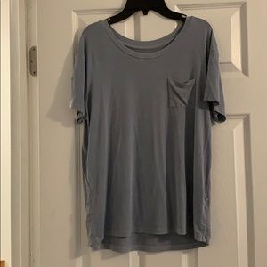 A long light blue tee